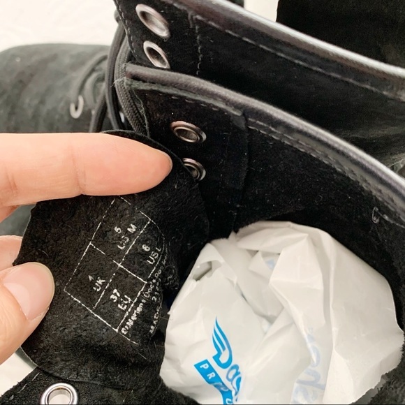 Dr. Martens Soft Buck‎ Suede Leather Boots, Black - Picture 8 of 8